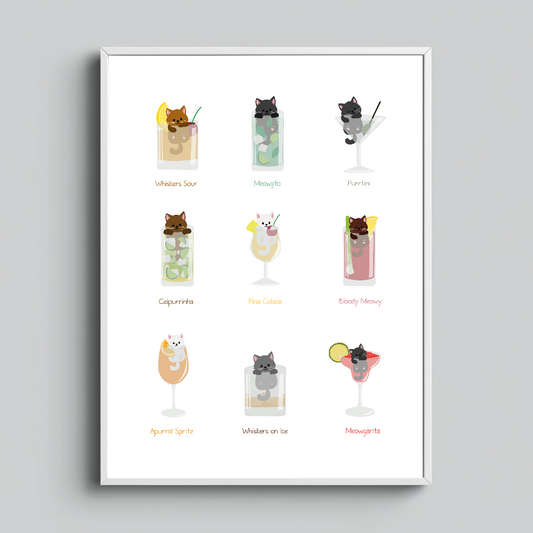 Poster „Cocktail Katzen“ Marli Designstudio