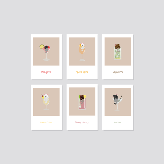 Postkarten-Set „Polaroid Cocktails“ Marli Designstudio