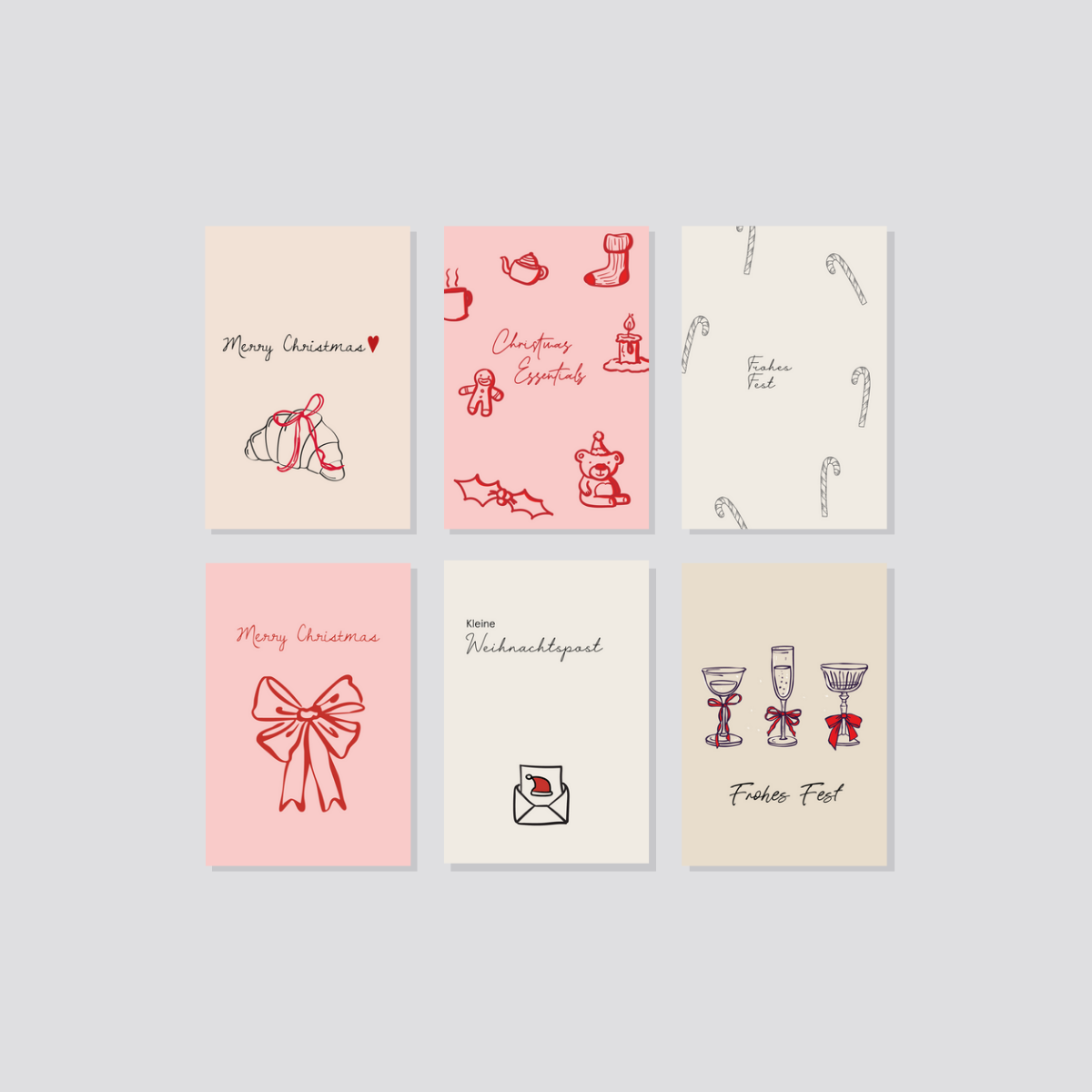 Weihnachtspostkarte „Frohes Fest Zuckerstangen" Marli Designstudio