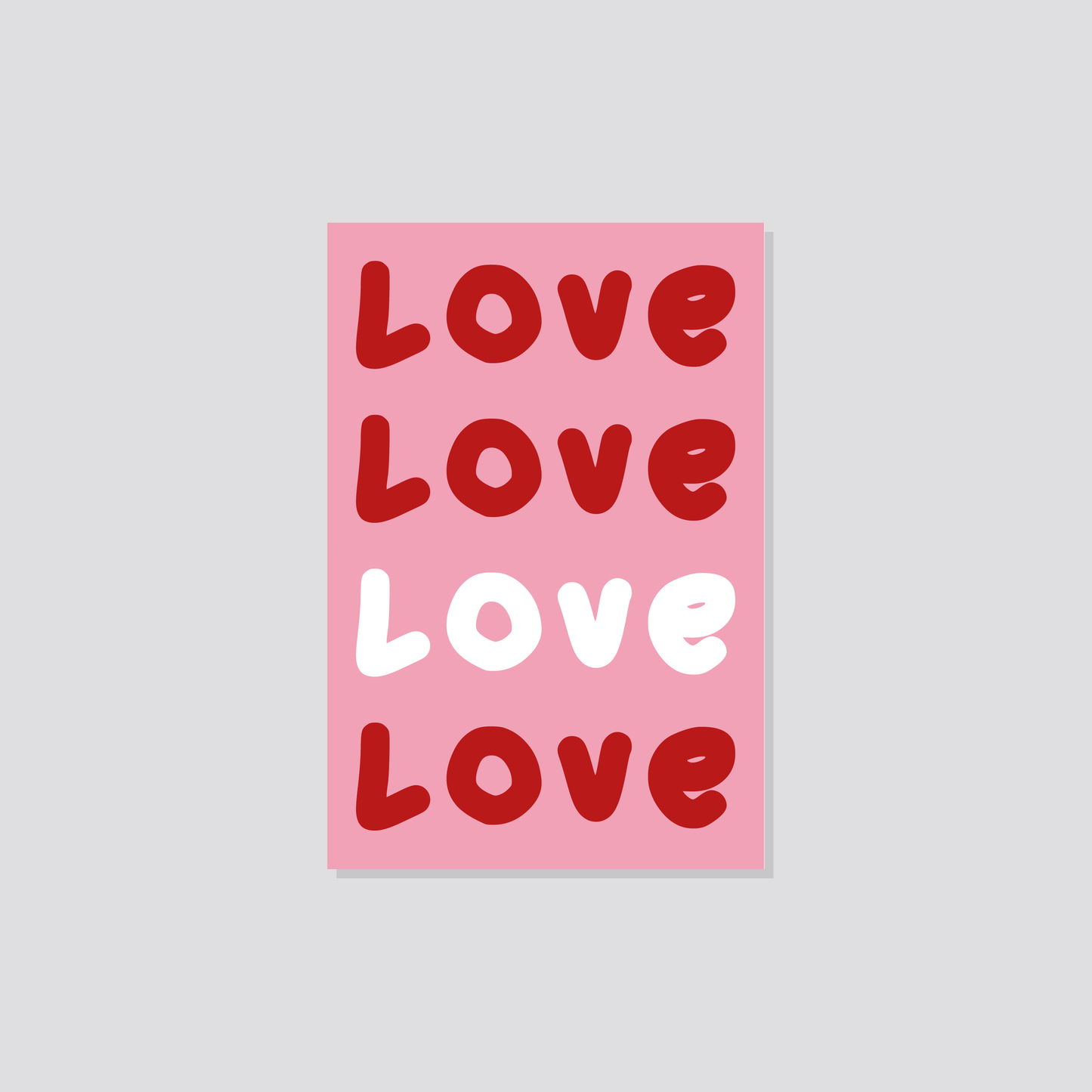 Postkarte „Love Love Love“ Marli Designstudio
