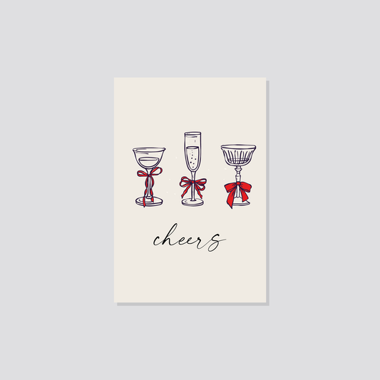 Weihnachtspostkarte „Cheers" Marli Designstudio