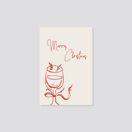Weihnachtspostkarte „Merry Christmas Glas" Marli Designstudio