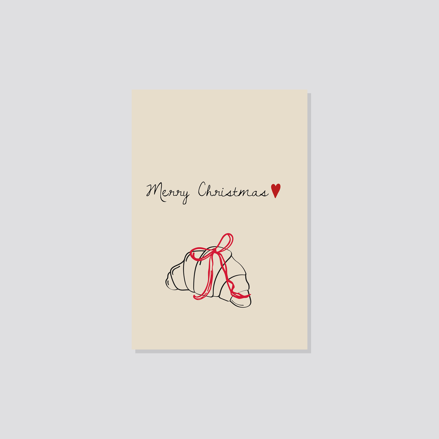 Weihnachtspostkarte „Merry Christmas Croissant" Marli Designstudio