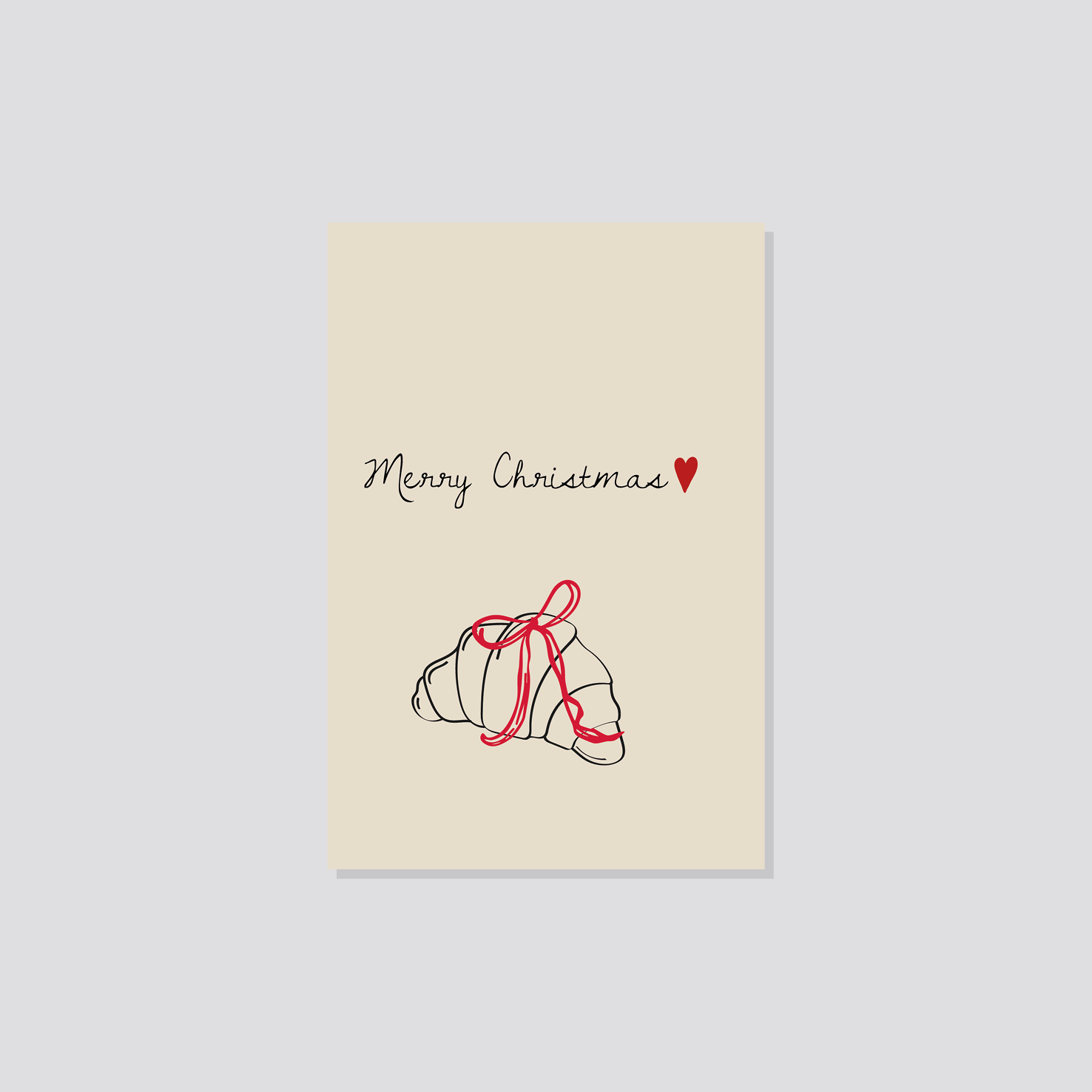 Weihnachtspostkarte „Merry Christmas Croissant" Marli Designstudio
