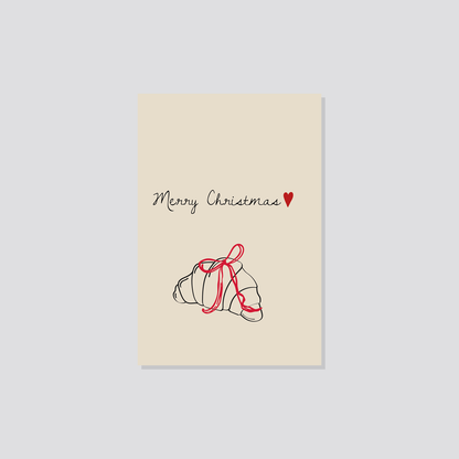 Weihnachtspostkarte „Merry Christmas Croissant" Marli Designstudio