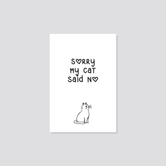 Postkarte „Sorry, My Cat Said No“ Marli Designstudio