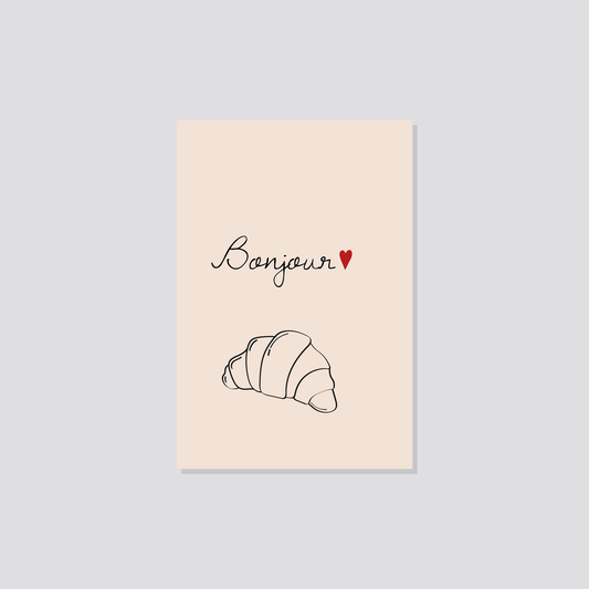 Postkarte „Bonjour Croissant“ Marli Designstudio