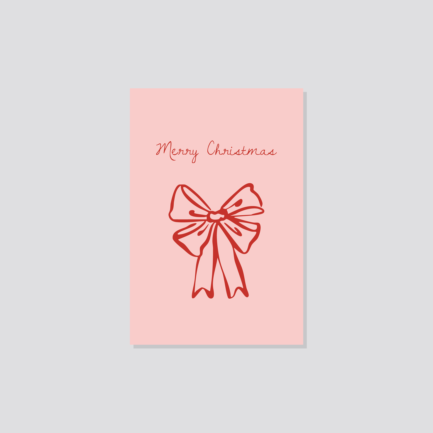 Weihnachtspostkarte „Merry Chrismas Schleife" Marli Designstudio