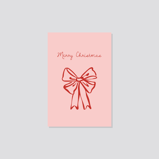 Weihnachtspostkarte „Merry Chrismas Schleife" Marli Designstudio