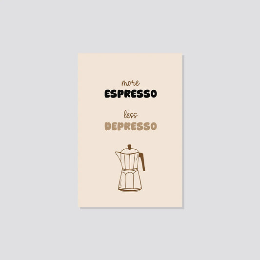 Postkarte „More Espresso less Depresso“ Marli Designstudio