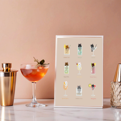 Poster „Cocktail Katzen“ Marli Designstudio