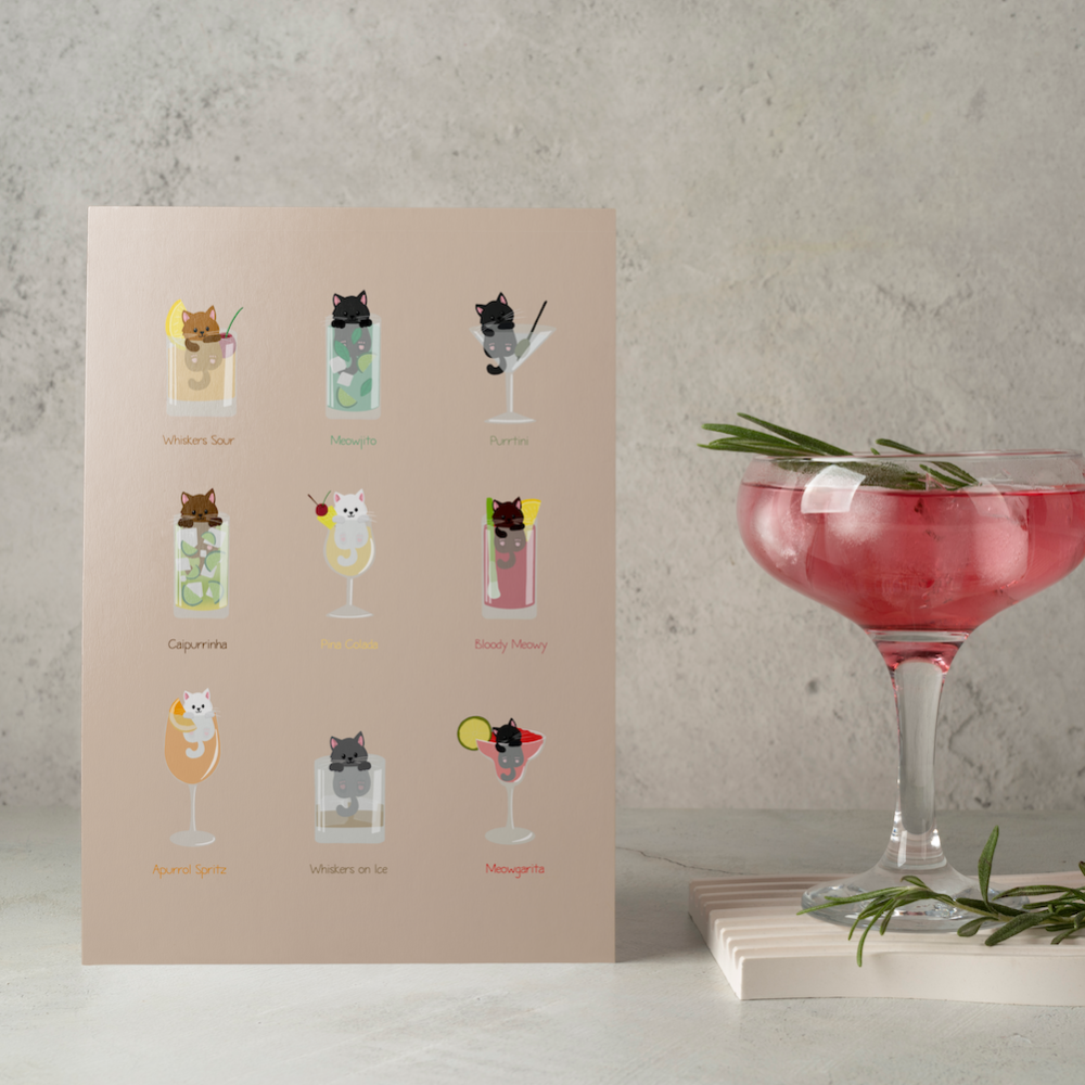 Poster „Cocktail Katzen“ Marli Designstudio