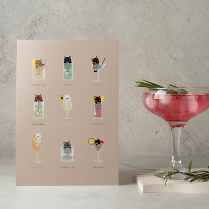 Poster „Cocktail Katzen“ Marli Designstudio