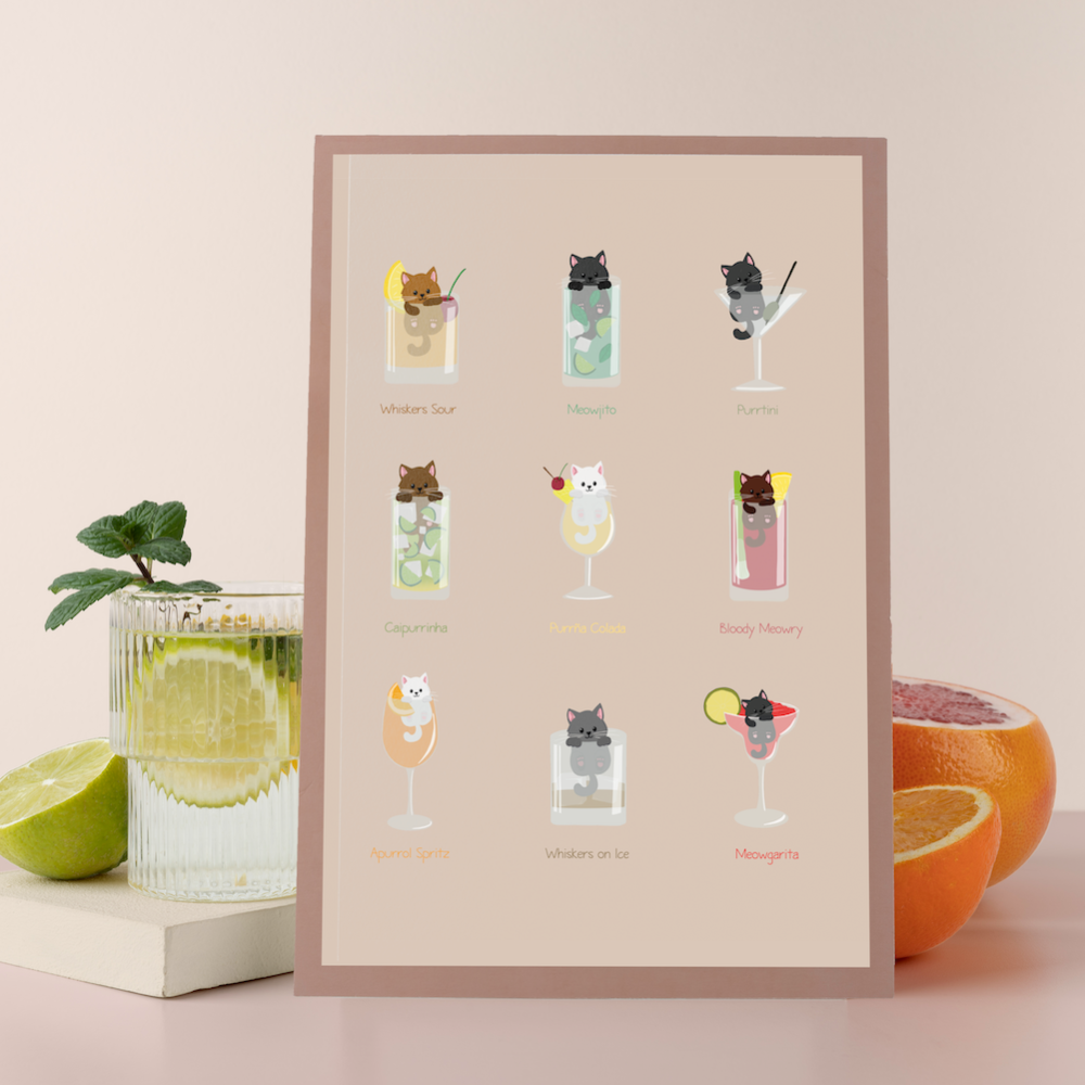 Poster „Cocktail Katzen“ Marli Designstudio