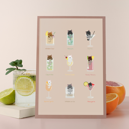 Poster „Cocktail Katzen“ Marli Designstudio