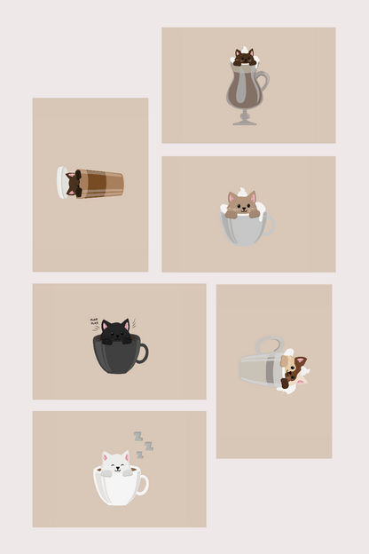 Postkarten-Set „Cocktail Cats“ Marli Designstudio