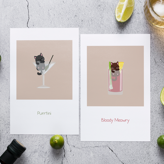 Postkarten-Set „Polaroid Cocktails“ Marli Designstudio